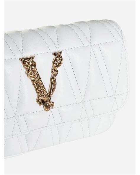 versace virtus bag white|versace quilted leather bag.